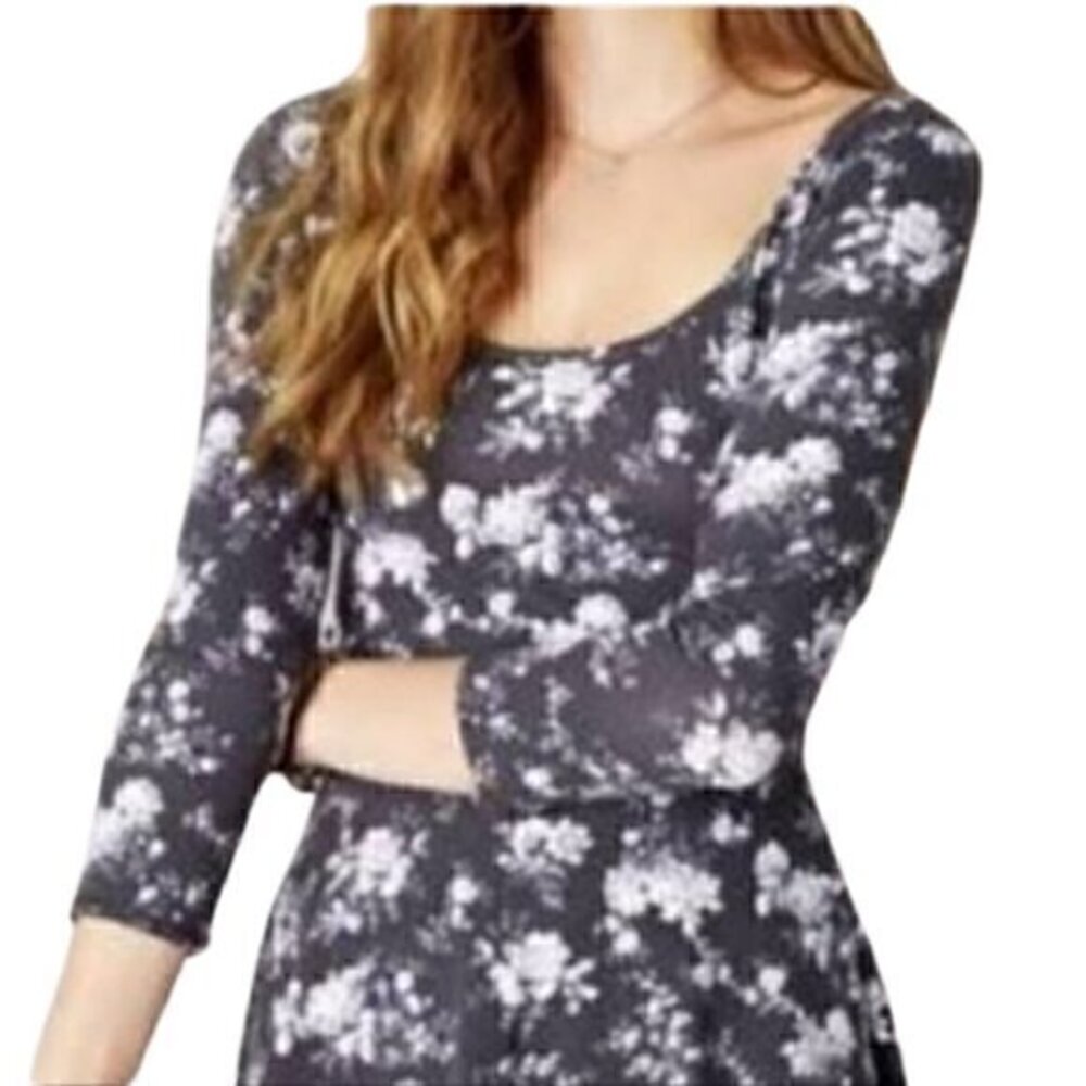[American Eagle] Scoop Floral 3/4 Sleeve A-Line Dress - Size M